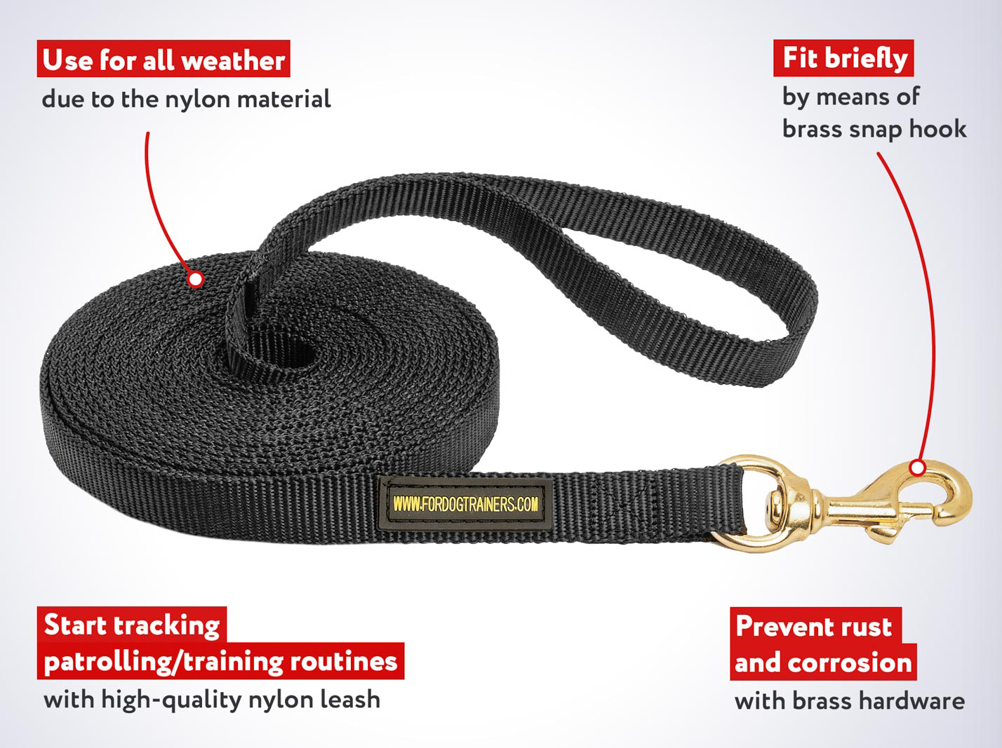 2 Ply Nylon 【Leash】 for Tracking, Training and Walking with Your ...