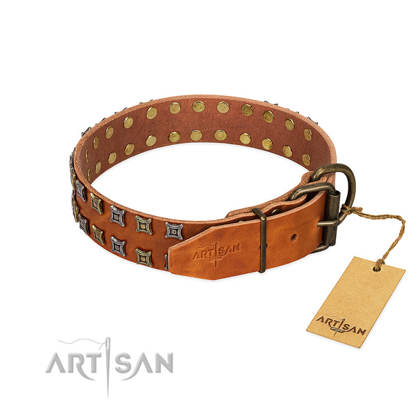 Best quality full grain leather dog collar handcrafted for your pet