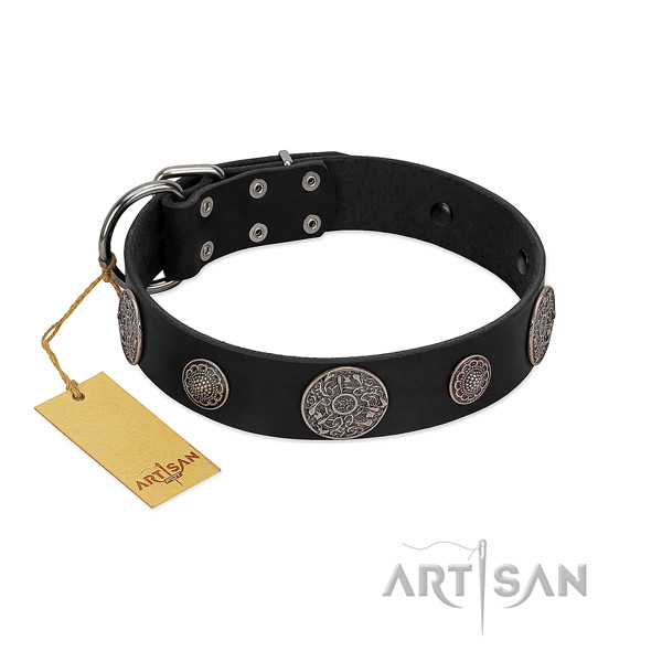 Easy to adjust genuine leather collar for your beautiful pet