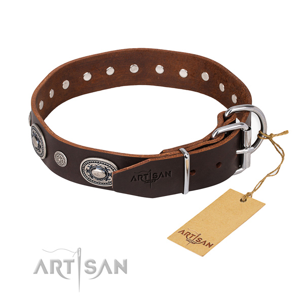 Wear-proof leather collar for your elegant pet