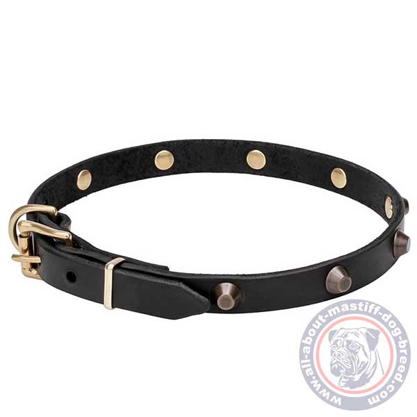 Leather dog collar easy to fasten