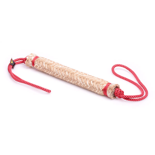 Jute dog bite tug with a handle